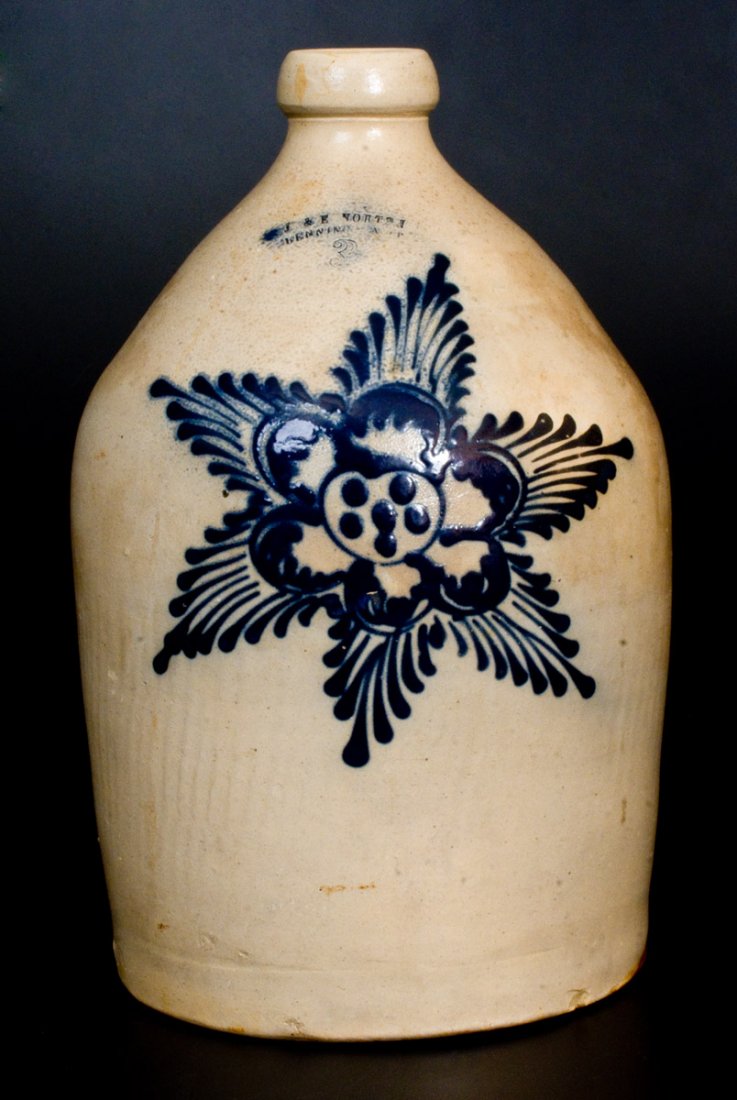 Scarce J. & E. NORTON / BENNINGTON, VT Stoneware Jug (1 of 1)