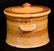 Rare Large-Sized J. BELL Redware Lidded Cake Crock w/ - 2