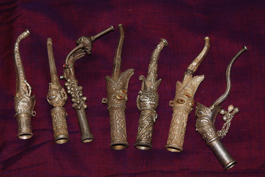 Collection - 7 Mughal Silver Hookah Smoking Pipe Awadh (1 of 8)