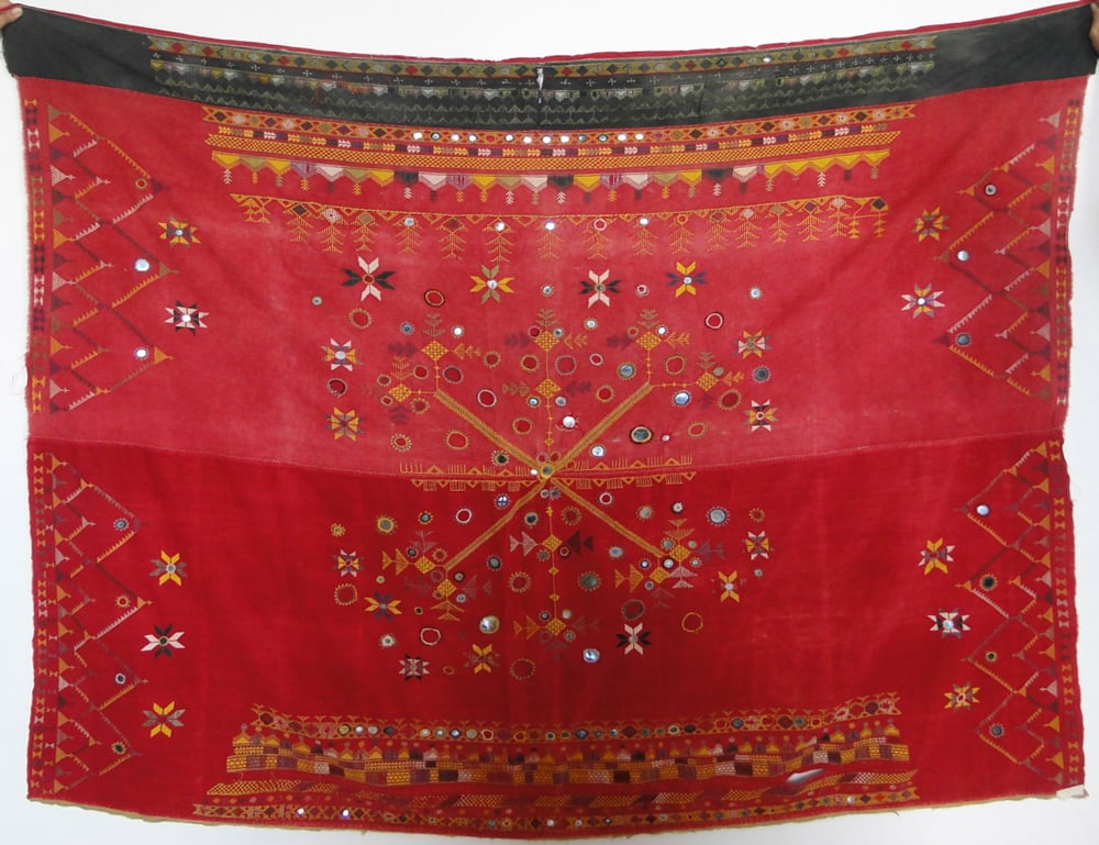 Old Rajasthan Tribal Wedding Shawl embroidery Indian Textiles Art (1 of 11)