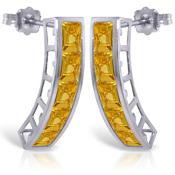 14K White Gold 4.50ct Citrine Push Back Earring: 14K. SOLID GOLD EARRINGS WITH NATURAL CITRINES Secured by post friction Push Backs Item Information Metal: 14K. Solid Gold Item Weight: 2.70 gr. Gemstones 10 Square shape, 4X4 mm, Citrine = 4.50 ct Me