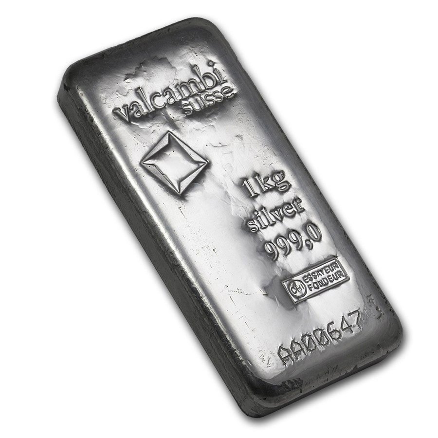 1 kilo Silver Bar - Valcambi (Poured, w/Assay): 1 kilo Silver Bar - Valcambi (Poured, w/Assay) **|**|** 1 kilo Silver Bar - Valcambi (Poured, w/Assay) #27163v2