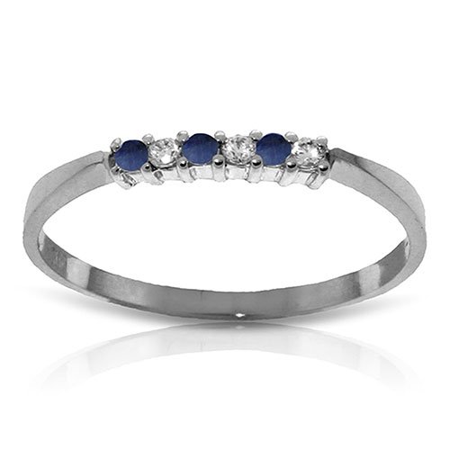 0.11 CTW Platinum Plated Sterling Silver Love Band Sapp: 0.11 CTW Platinum Plated Sterling Silver Love Band Sapp **|**|** Platinum Plated Sterling Silver Ring with Natural Diamonds Sapphires - Original Ring size 6.50 Love three-stoned rings? This Platinum P