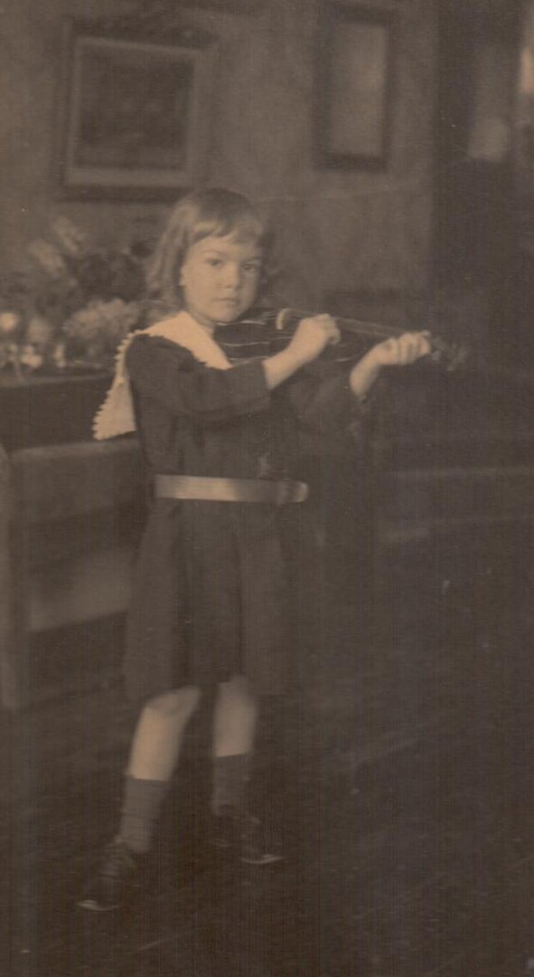 Trio of Three Photographs.: Girl with violin (signed Agnew), portrait of a woman (signed, "Irving T. Adams '09"), and a church amidst desert landscape. Medium: Silver print. Measurements: 7 3/4 x 9 7/8