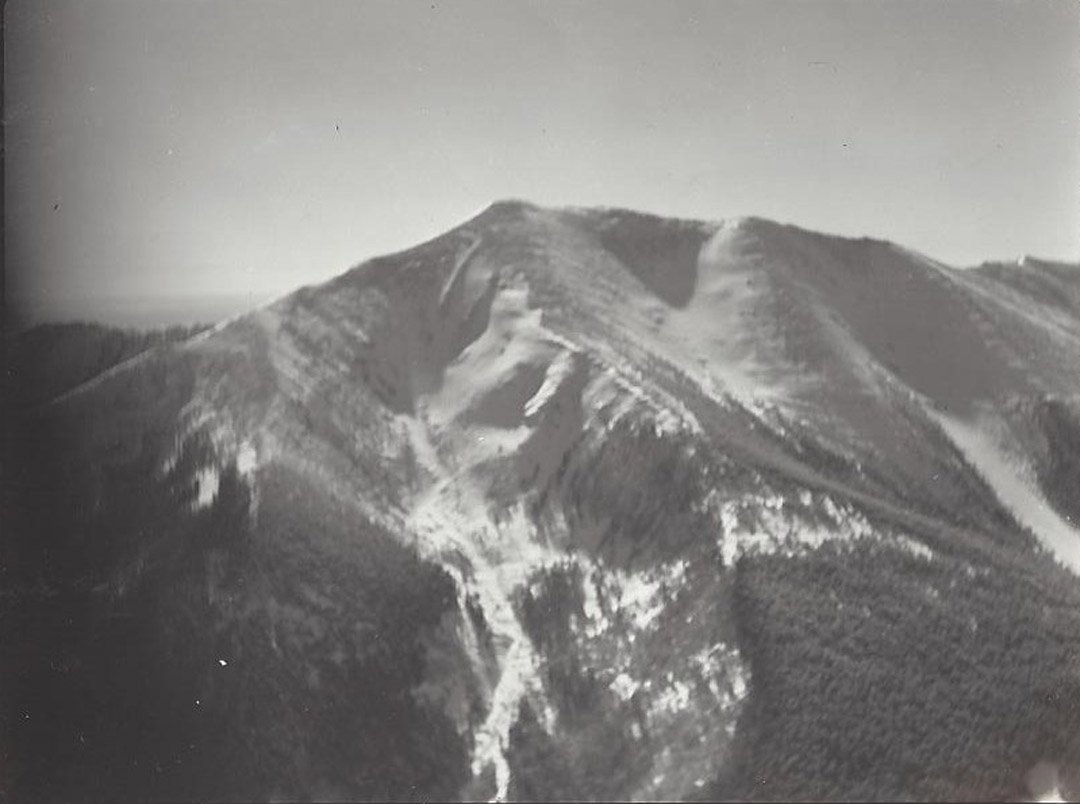 Margaret Bourke-White Mountain Scene.: Large, snow-capped mountain. Stamped "A Margaret Bourke-White Photograph" and inscribed "# 1/10 SF" in pencil. Photographer: Margaret Bourke-White Medium: Silver print. Measurements: 3 x 4