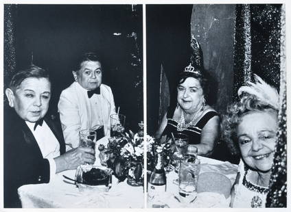 Two Couples, Studio 54, NYC Halloween.: Large halftone photograph of two couples at Studio 54 having quite the good time. Half-tone print. Unsigned. Photographer: Roxanne Lowit Medium: Halftone print. Measurements: 14 x 19
