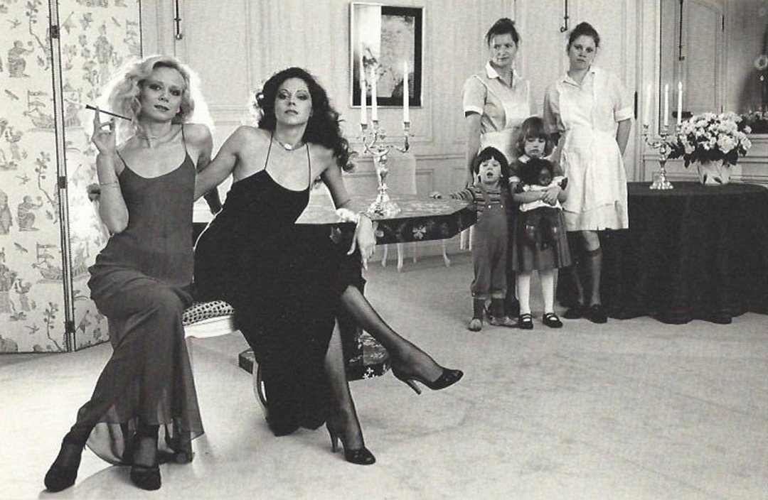 The Countess Joy de Rohan-Charbot & Diane Segaro.: Mounted on board. Half-tone print. Unsigned. Photographer: Helmut Newton Medium: Half-tone print. Measurements: 5 1/16 x 7 13/16