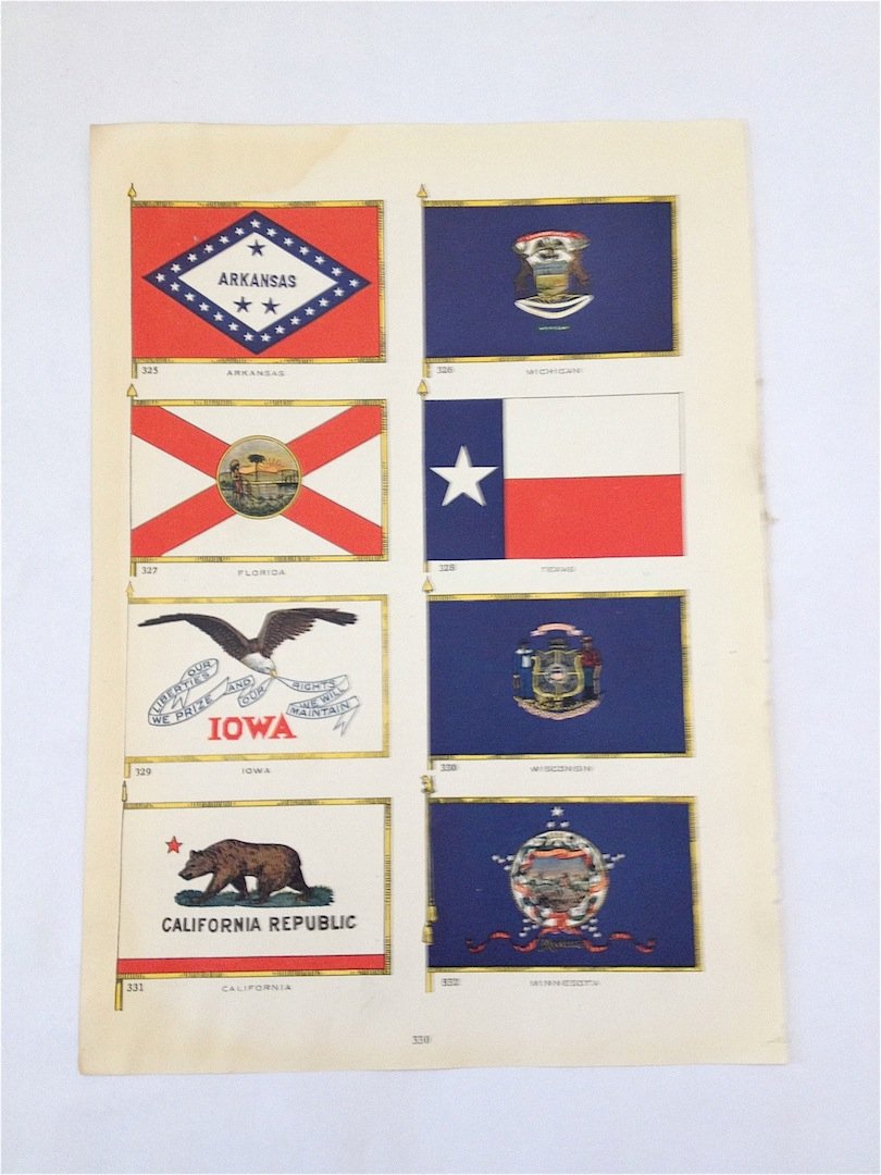 Flags c. 1910.: Chromo-lithograph. p. 330. Dimensions: 9.75" x 7"