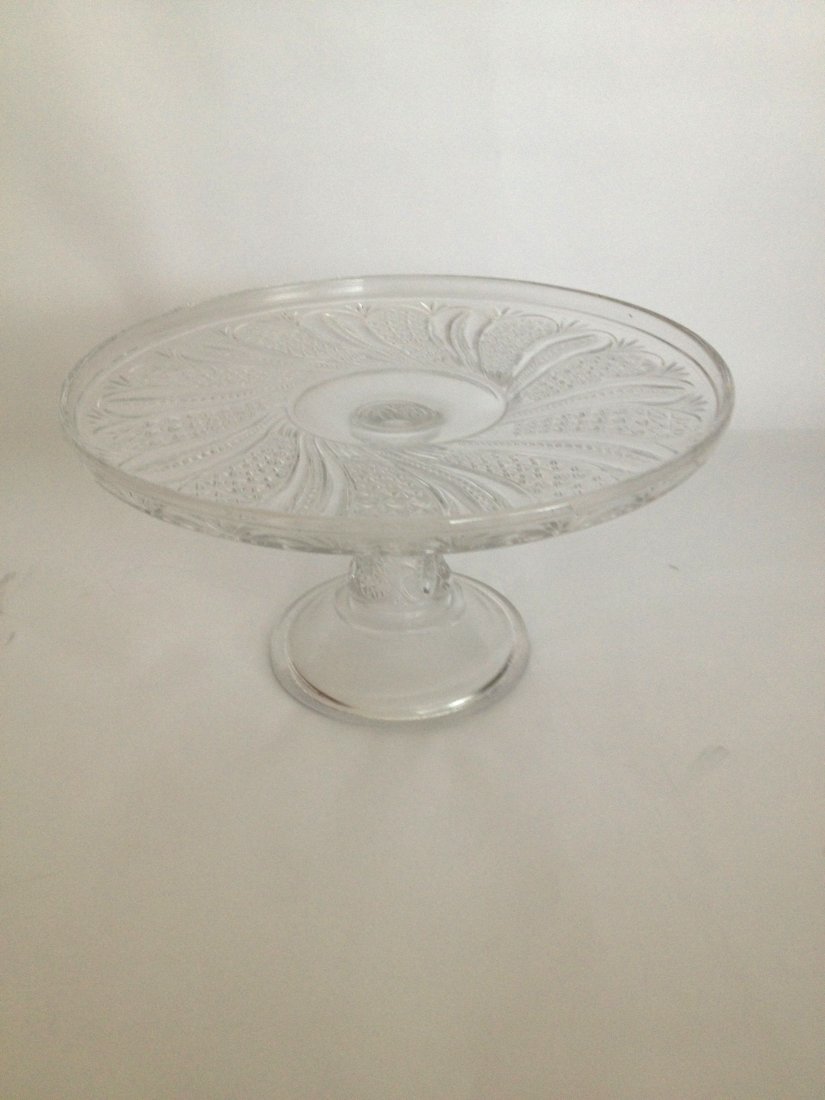 Cut-Glass Cake stand: Cut-Glass Cake stand. Dimensions: 9.5" x 5.25"