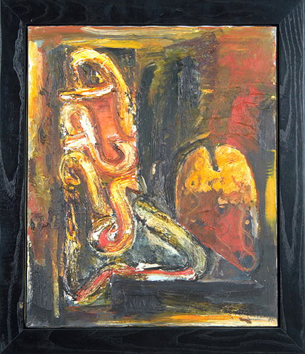 John Walker (British, b. 1939) Untitled, 1988; Oil: John Walker (British, b. 1939) Untitled, 1988; Oil on canvas (framed); Signed and dated; 24" x 20"; Provenance: The Alpha Gallery, Boston (label on verso)