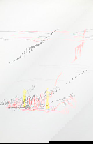 Douglas Kolk (American, b. 1963) Three works of ar: Douglas Kolk (American, b. 1963) Three works of art: Untitled, 1995; Pen and marker on glossy paper; Signed and dated; 40" x 26" (sheet); Untitled (We Hate Ya World), 1997; Pen and marker on paper; 46