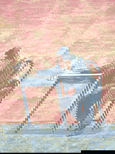 Nicky Nodjoumi (Iranian, b. 1942) Falling Glass, 2: Nicky Nodjoumi (Iranian, b. 1942) Falling Glass, 2001; Acrylic on canvas; Signed, dated and titled; 70" x 52"; Provenance: Stefan Stux Gallery, New York (label on verso)