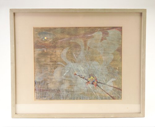 Boris Margo (American, 1902-1996), mixed media pai: Boris Margo (American, 1902-1996), mixed media painting on rice paper, 14 3/4" x 17 3/4", signed upper right