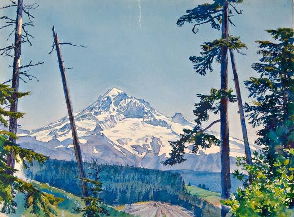 Eric Sloane (American, 1905-1985) Untitled; Waterc: Eric Sloane (American, 1905-1985) Untitled; Watercolor and graphite on paper (both sides), Signed; 22 1/4" x 30"; Provenance: Private Collection, Baltimore