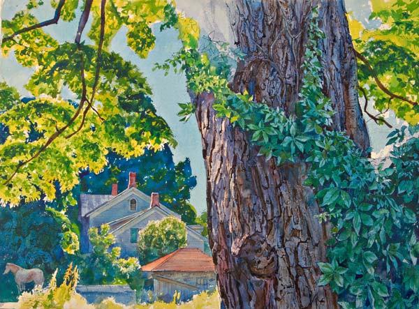 Eric Sloane (American, 1905-1985) Untitled; Waterc: Eric Sloane (American, 1905-1985) Untitled; Watercolor and graphite on paper, Signed; 22" x 30"; Provenance: Private Collection, Baltimore