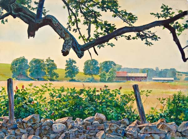 Eric Sloane (American, 1905-1985) Untitled; Waterc: Eric Sloane (American, 1905-1985) Untitled; Watercolor on paper (both sides), Signed; 22 3/8" x 30 3/8"; Provenance: Private Collection, Baltimore