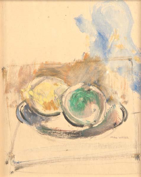 Max Weber (American, 1881-1961) Untitled; Mixed me: Max Weber (American, 1881-1961) Untitled; Mixed media on paper (framed); Signed; 8" x 6 1/2" (sight); Provenance: Private Collection, New Jersey