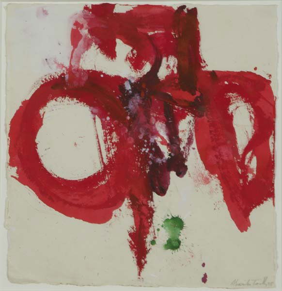 Alessandro Twombly (Italian, b. 1959) Untitled, 1: Alessandro Twombly (Italian, b. 1959) Untitled, 1995; Acrylic on paper (framed); Signed and dated; 15 1/4" x 14 1/2" (sheet); Provenance: Paul Kasmin Gallery, New York (label on verso); Private Collec