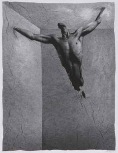 Michal Macku (Czechoslovakian, b. 1963) Two works o: Michal Macku (Czechoslovakian, b. 1963) Two works of art: Untitled (Headless Man in Room), 1990; Gelatin silver emulsion print (gellage); 30" x 24 3/8" (sheet); Untitled (Headless Man and Shadow), 199