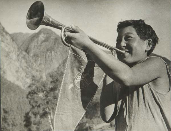 Mikhail Grachev (Russian, b. 1913) Three works of: Mikhail Grachev (Russian, b. 1913) Three works of art: Woman from Altai, 1937; Gelatin silver print; Inscribed; 11 1/4" x 15" (sheet); Untitled (Military Games); Gelatin silver print; Inscribed; 11" x