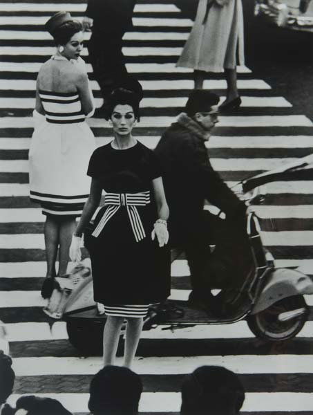 William Klein (American, b. 1928) Simone and Nina,: William Klein (American, b. 1928) Simone and Nina, Piazza de Spagna, Rome (Vogue), 1955; Gelatin silver print; Signed, dated and titled; 19 7/8" x 15 7/8" (sheet)