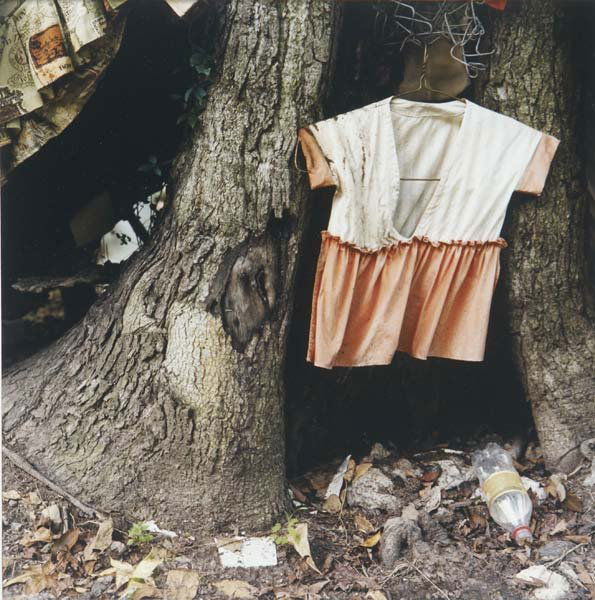 Elijah Gowin (American, b. 1967) Child's Dress in: Elijah Gowin (American, b. 1967) Child's Dress in Tree Trunk, 1997; Platinum print (printed 2001); Signed, dated, titled and inscribed; 14" x 11" (sheet)