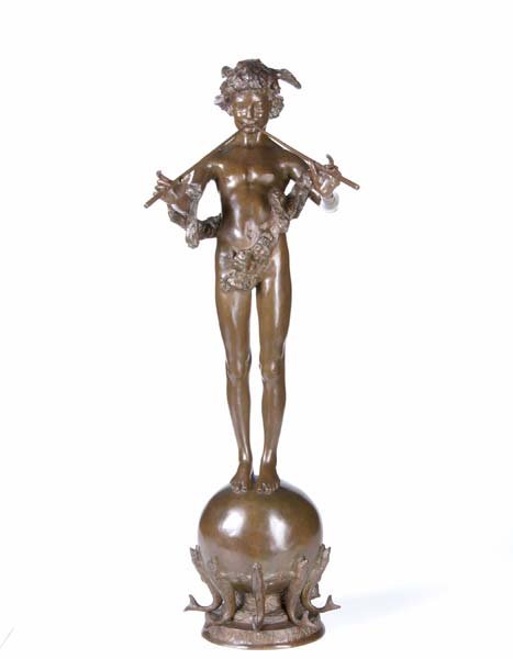 Frederick MacMonnies (American, 1863-1937) Pan o: Frederick MacMonnies (American, 1863-1937) Pan of Rohallion, 1889-90; Bronze; Signed "Frederick MacMonnies" and dated "Copyright 1894 Paris 1890" with foundry mark "Jaboeuf & Rouard / Founders / Paris