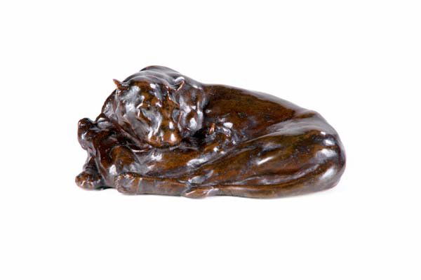 Anna Vaughn Hyatt Huntington (American, 1876-197: Anna Vaughn Hyatt Huntington (American, 1876-1973) Untitled (Lioness and Cubs); Bronze; Signed "Anna V. Hyatt" and numbered with foundry mark "GORHAM CO FOUNDERS 09 #65"; 2 1/4" high; Foundry: Gorham