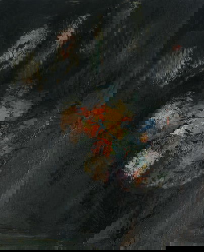 Seong Moy, The Mystical Planets, oil on canvas; 36: Seong Moy, The Mystical Planets, oil on canvas; 36 x 30 inches; signed lower right recto; framed (36-1/2 x 31 inches); Provenance: the artist (label on verso #59)