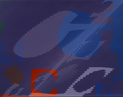 Patrick Heron, Blue and Deep Violet with Orange, 1: Patrick Heron, Blue and Deep Violet with Orange, 1970, screenprint in colors; 23-1/2 x 31 inches (sheet); 44/100; numbered; signed and dated along lower margin; framed (33-1/2 x 40-1/2 inches) (pictur