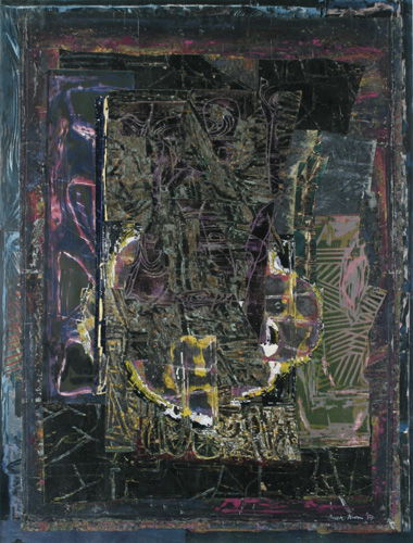 Mick Moon, Double Negative, 1987, hand-painted mon: Mick Moon, Double Negative, 1987, hand-painted monotype on canvas; 74 x 56-1/2 inches (sheet); signed and dated lower right recto; framed (82 x 64-1/2 inches); Provenance: Dolan/Maxwell; Philadelphia;