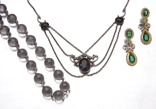 Art Nouveau sterling and sodalite festoon necklace