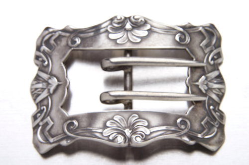 Unger Brothers Art Nouveau sterling belt buckle in