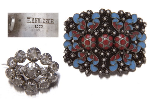Two 19th c. brooches: Eastern European silver and