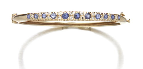 1950s Victorian revival diamond and sapphire brac