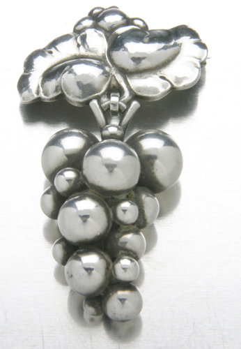 Georg Jensen sterling grape brooch #217B designed