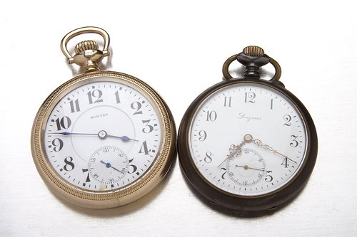 E. Howard pocket watch and Longines pocket watch,