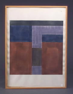 David Novros (two works): Untitled, March 16, wate: David Novros (two works): Untitled, March 16, watercolor on paper, 30" x 22", framed; Untitled, 1967, March 16, watercolor pn paper, 30" x 22", framed