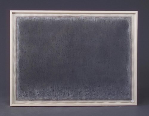 Michelle Stuart (two works): Drawing 23/31, pastel: Michelle Stuart (two works): Drawing 23/31, pastel and graphite on paper, 21 3/4" x 29 3/4", framed; Untitled, graphite on paper with staples and stitching (collage), 193/4" x16", signed, framed