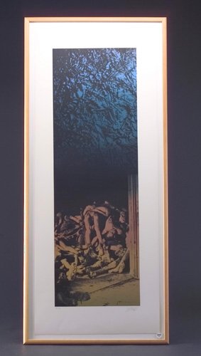 Robert Morris, Untitled, 1987, screenprint in colo: Robert Morris, Untitled, 1987, screenprint in colors, 90/150, 46 1/2" x 19", numbered, signed and dated, framed, ICA benefit print