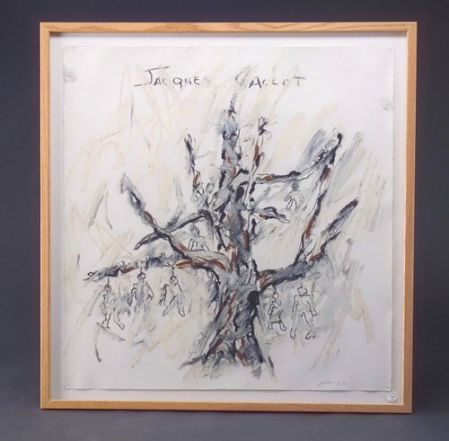 Michael Goldberg (two works): Jacques Callot, 1984: Michael Goldberg (two works): Jacques Callot, 1984, charcoal and gouache on paper, 28 3/4" x 27 1/2", signed and dated, framed; Untitled, 1984, charcoal and acrylic on paper, 12 3/4" x 11 3/4" signed