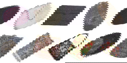 CHARLES LESSELBAUM ETC. Eight vintage evening bag: CHARLES LESSELBAUM ETC. Eight vintage evening bags: black beaded handbag with velvet chanille embroidery, some minor losses; detailed petit point boule frame with marcasites and pearls; Charles Lessel