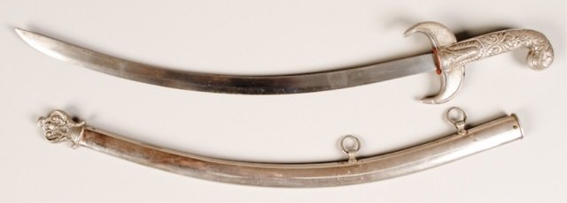 Middle Eastern Style Sword with Scabbard: 24-1/2" overall