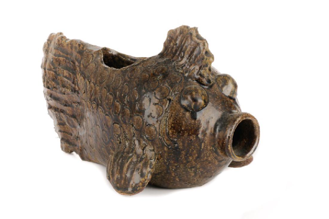 Chester Hewell Glazed Ceramic Fish Jug, Signed (1 of 5)