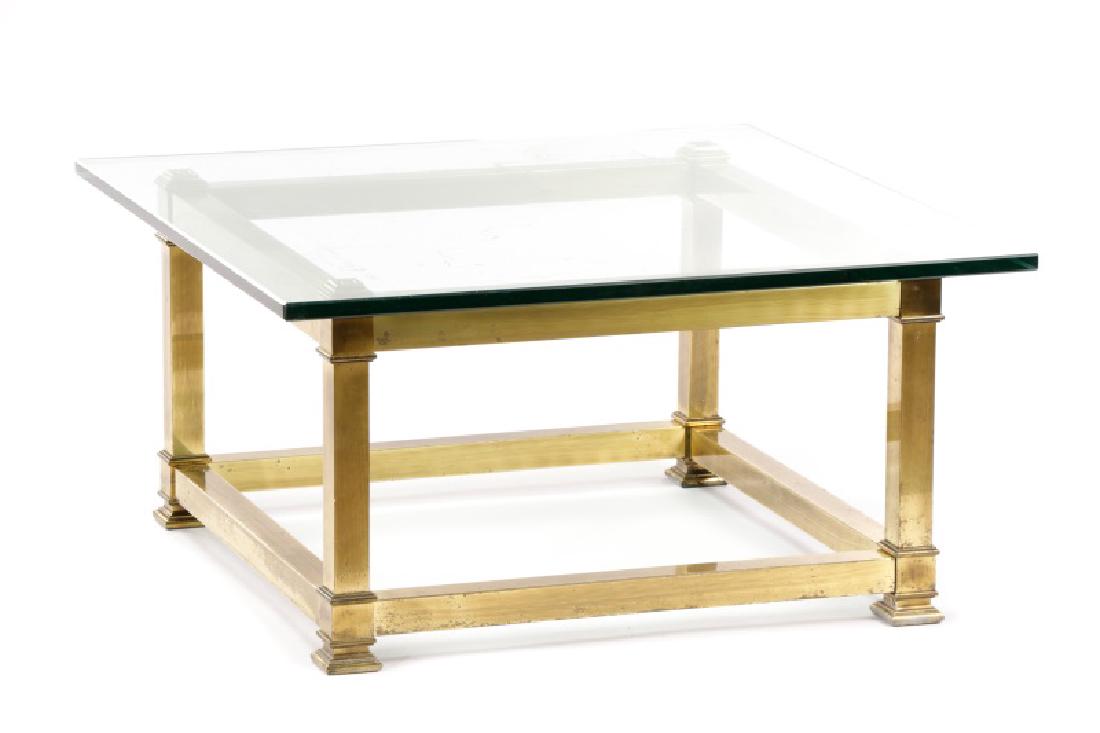 Mastercraft Gilt Metal & Glass Top Coffee Table (1 of 6)