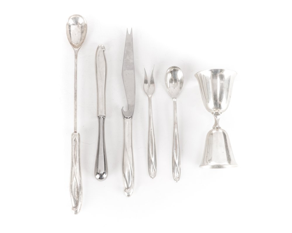 Mid Century 6 Piece Sterling Cased Bar Tool Set (1 of 7)