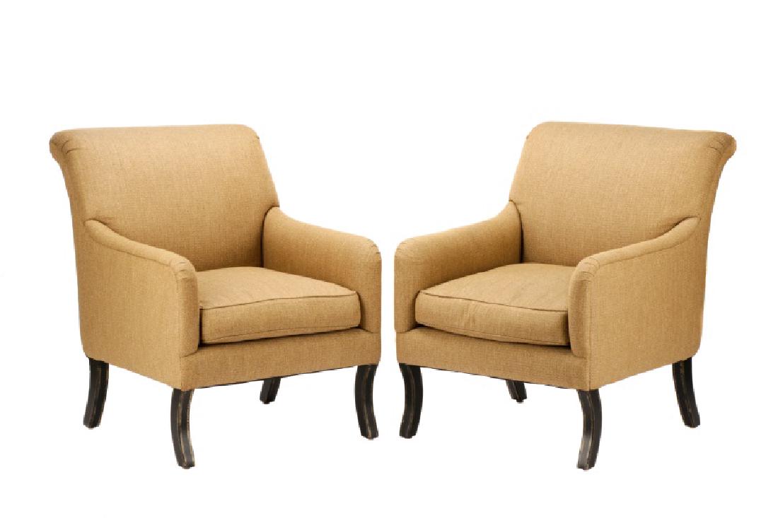 Pair, A. Rudin Upholstered Lounge Armchairs (1 of 9)