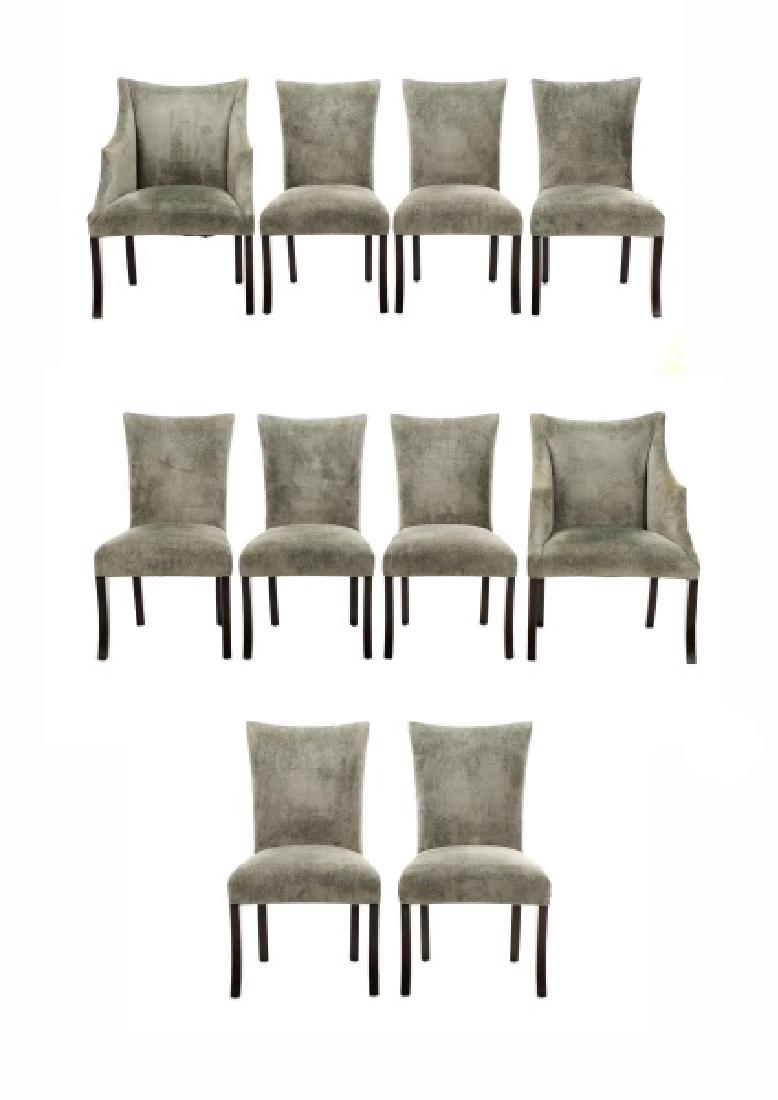 Set of 10 Donghia Velvet Upholstered Dining Chairs (1 of 7)