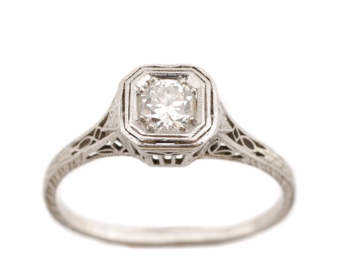 Art Deco Platinum & Diamond Engagement Ring (1 of 5)