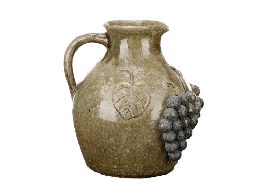 Signed Edwin Meaders Blue Grape Motif Pitcher (1 of 7)